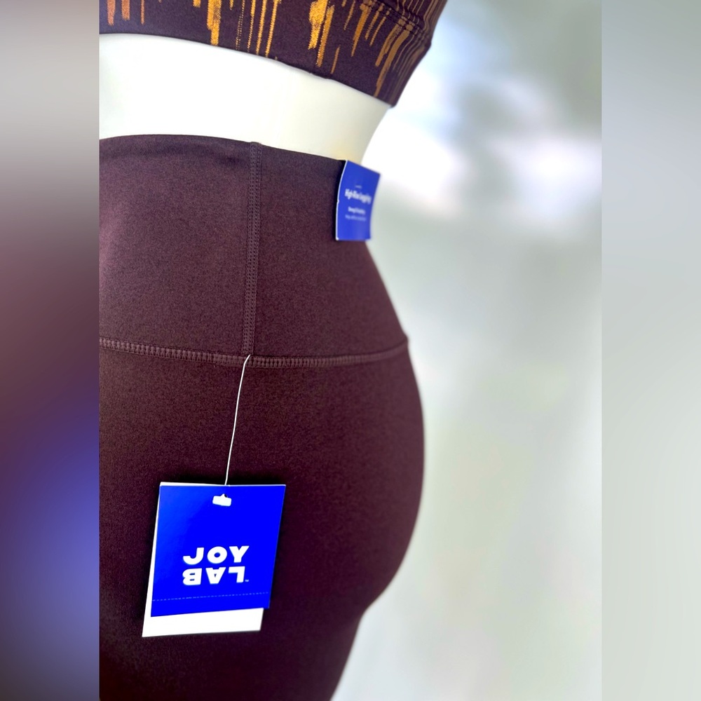 JoyLab 2pc Strappy Back Shine Sports Bra, High-Waisted 7/8 Shine Leggings Size:S - Picture 7 of 16